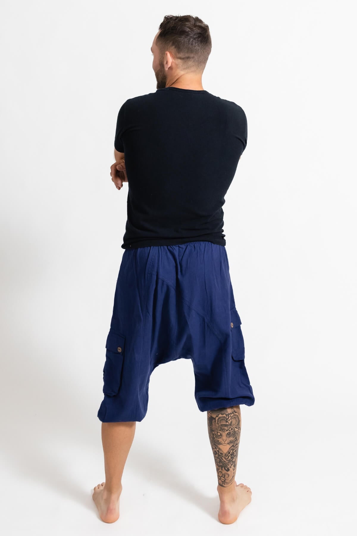 Surya Cotton Drop Crotch Shorts for Men - rear view