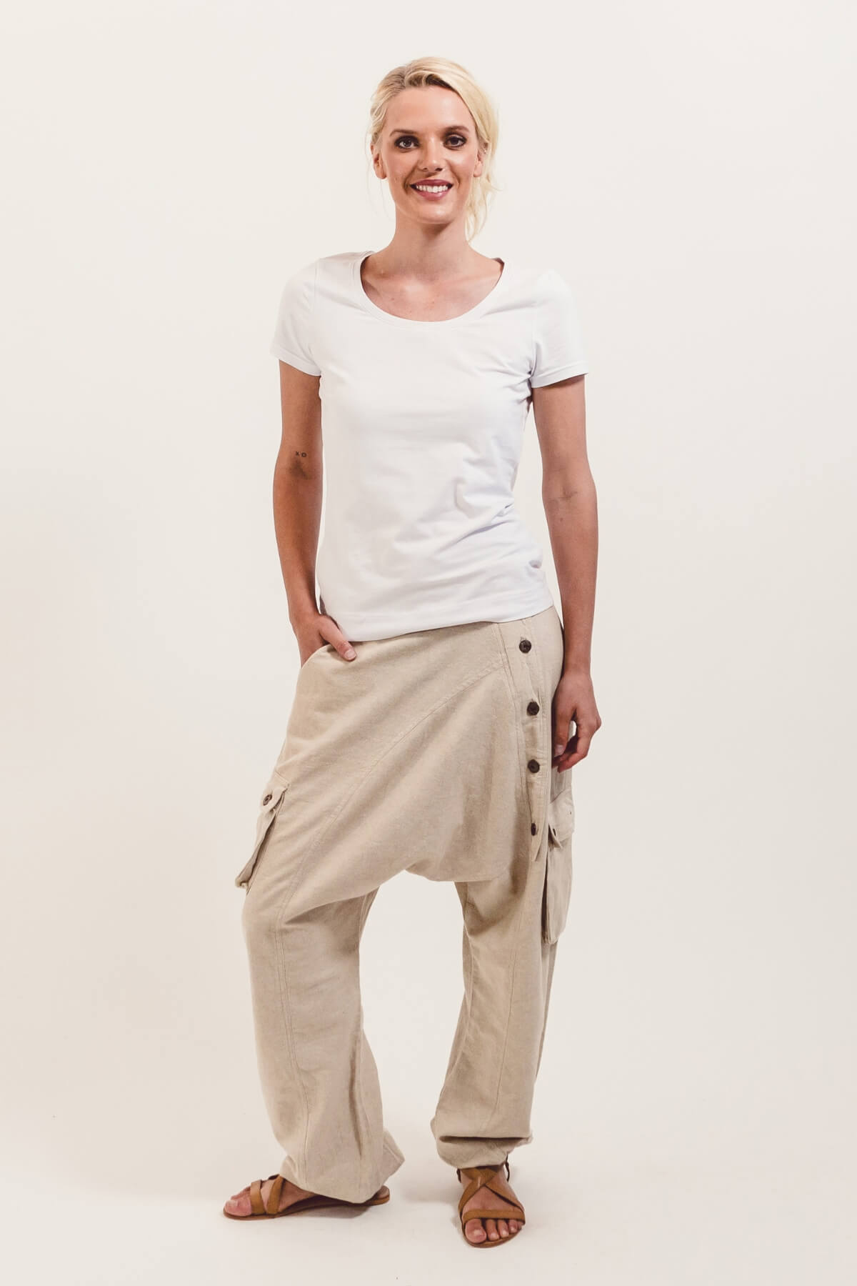 Cotton Drop Crotch Pants for Women
