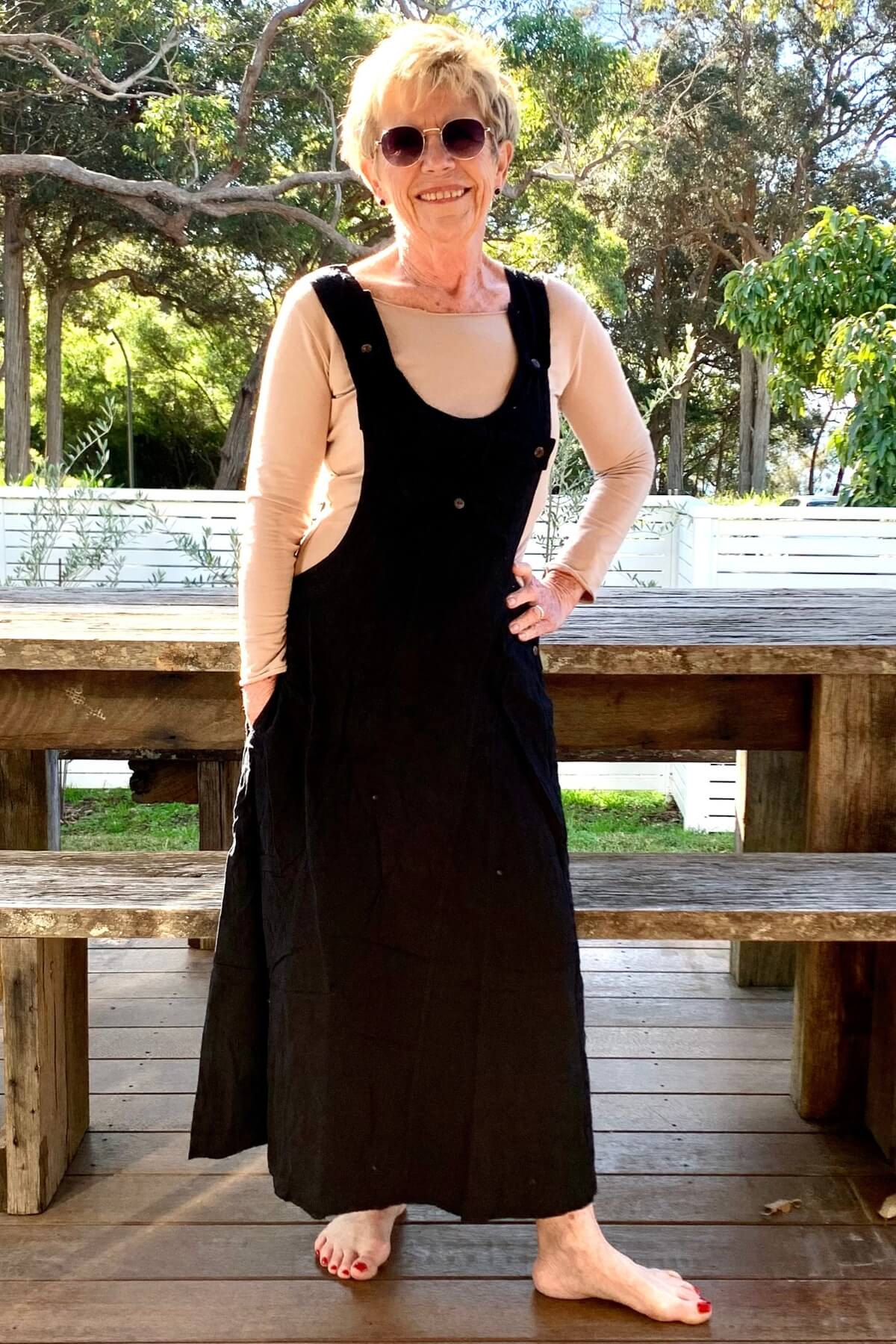 Surya Cotton Dungaree Dress - adjustable length straps