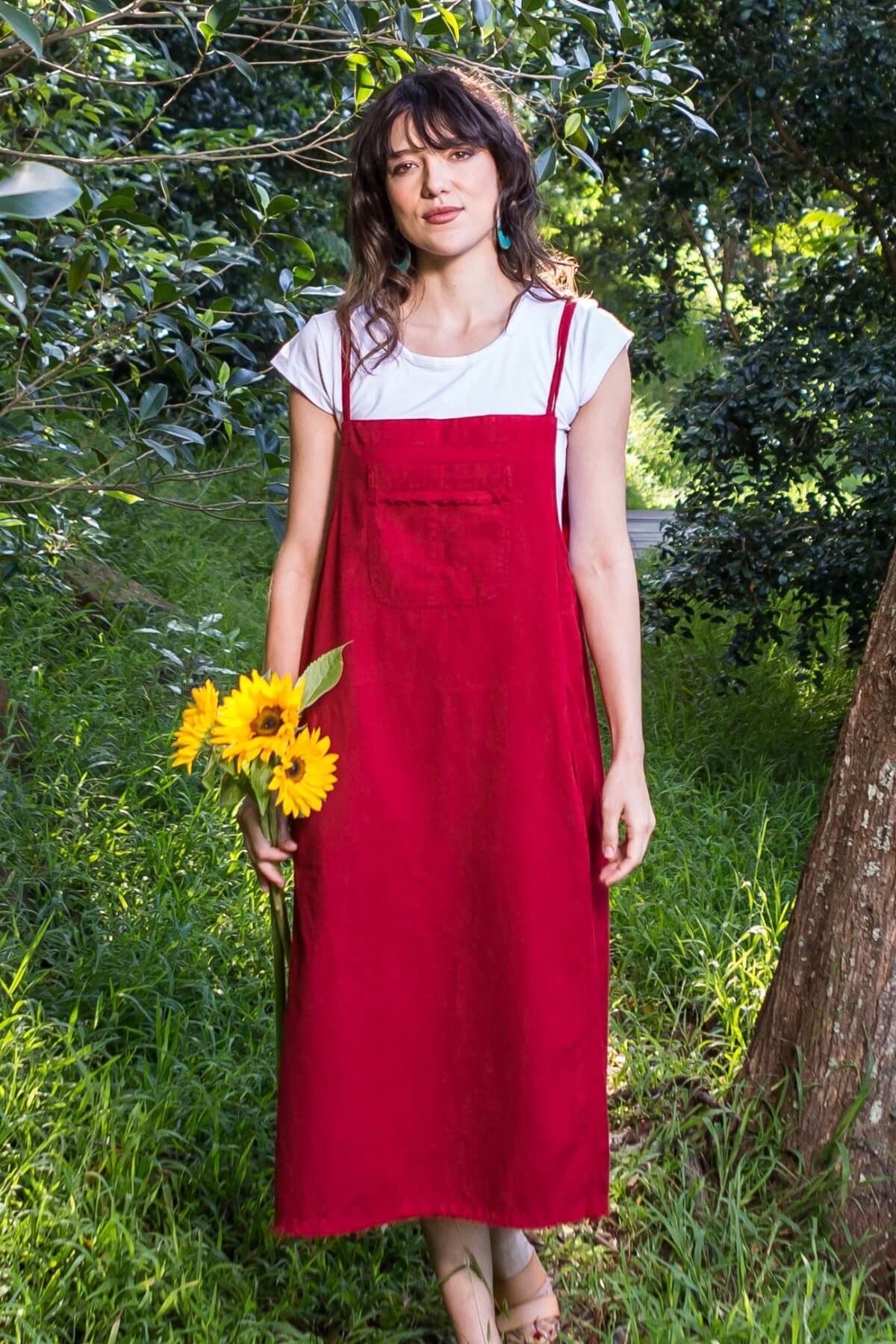 Surya Ethical Cotton Pinafore - featuring pockets