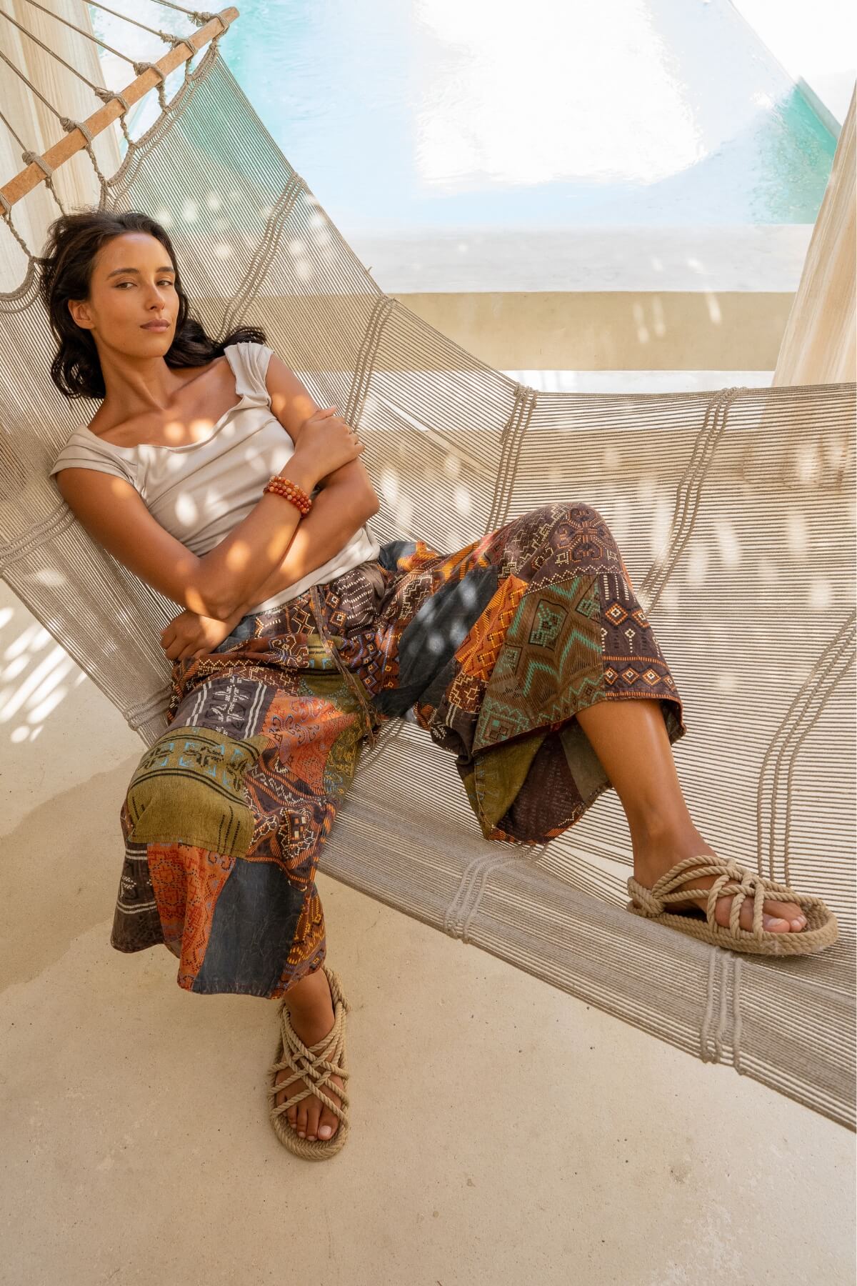 Surya Ethical Cotton Patch Palazzo Pants - comfortable women's pants