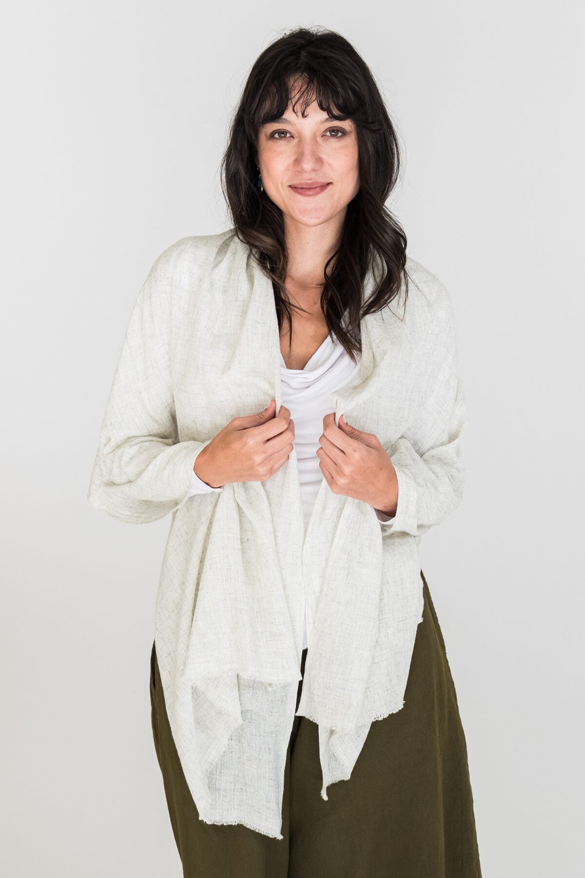 Surya Ethical Cashmere + Cotton travel Wrap - Oatmeal