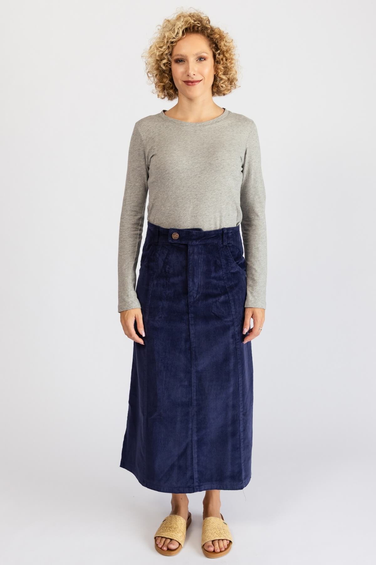 Surya Cotton Corduroy Skirt - with belt loops