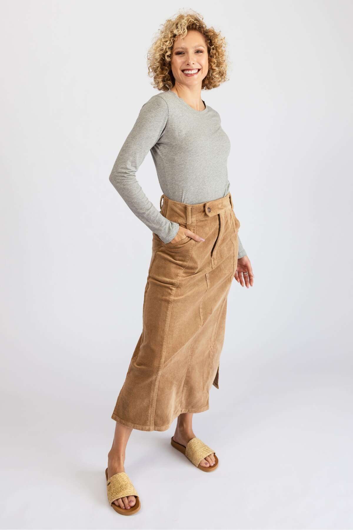 Surya Cotton Corduroy Maxi Skirt - super soft corduroy fabric