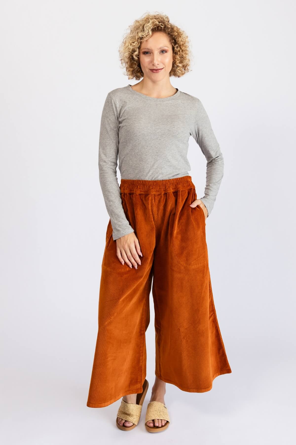 Surya Corduroy Pants - palazzo style pants for women