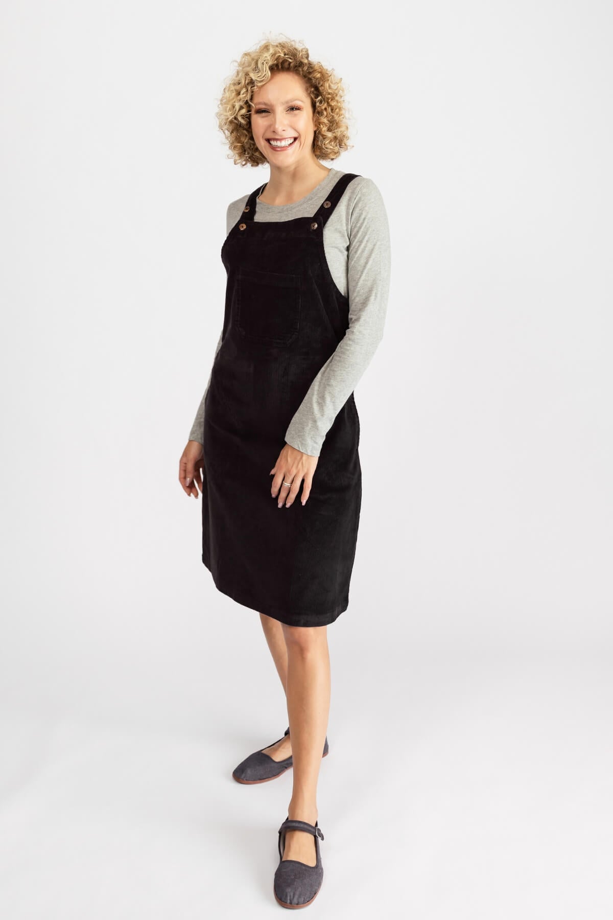 Surya Corduroy Pinafore - Black