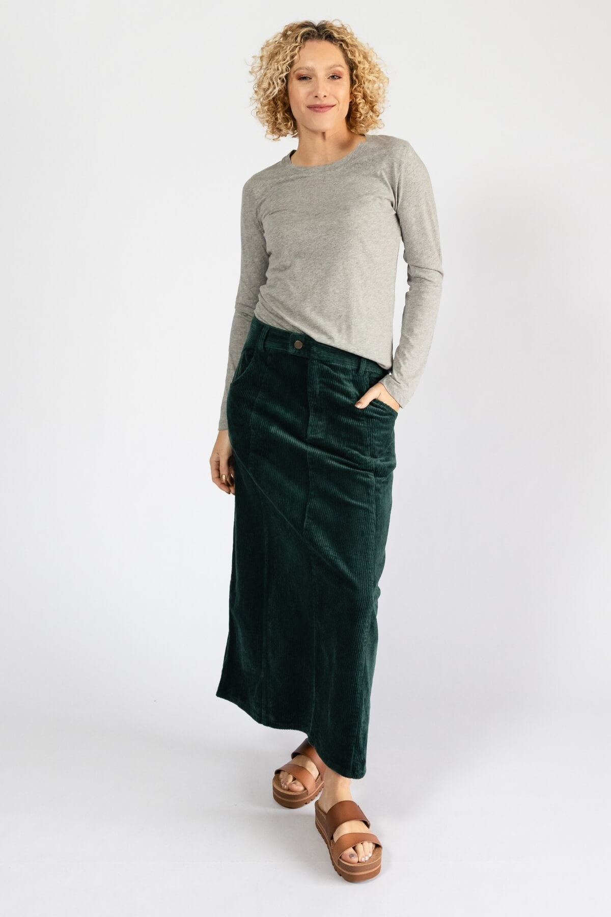 Surya Cotton Corduroy Maxi Skirt - made in Nepal