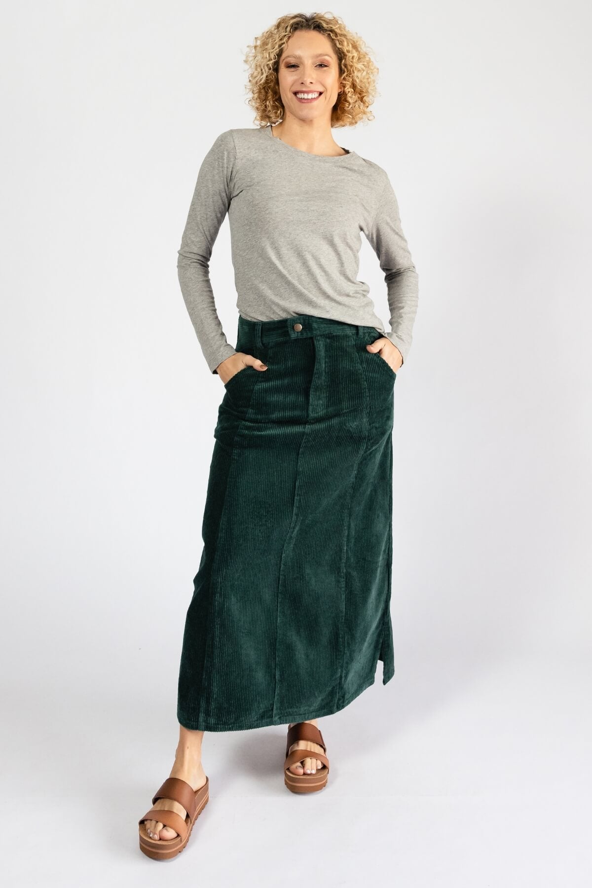Surya Corduroy Maxi Skirt - Midnight Teal
