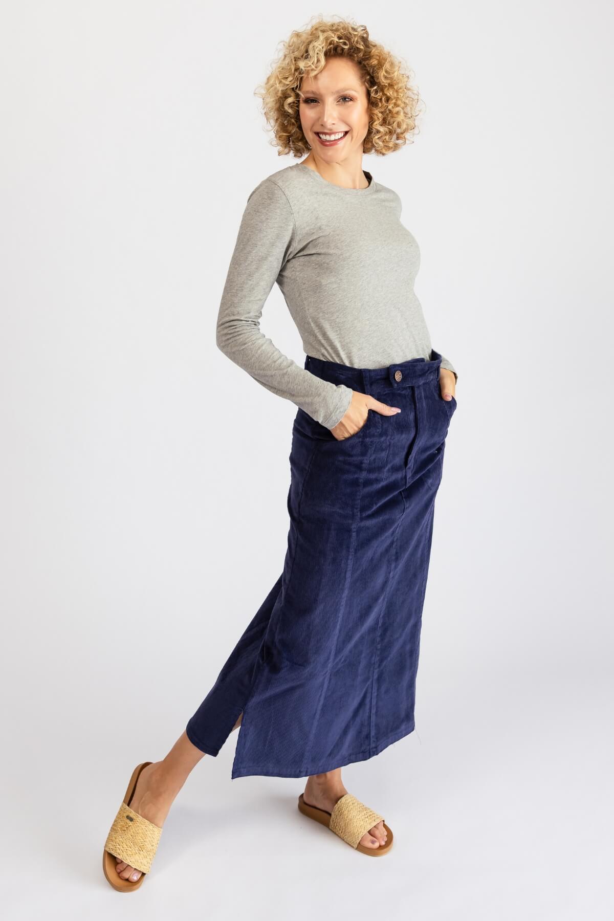 Surya Cotton Corduroy Skirt - ethically made in Nepal