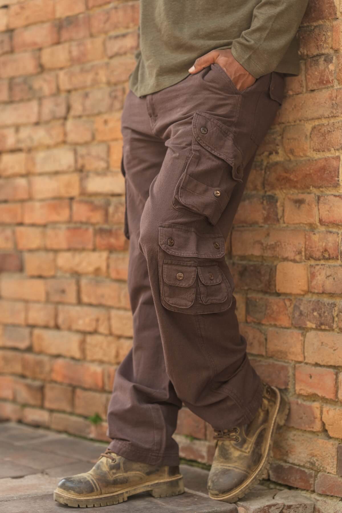 Surya Ethical Cotton Cargo Trousers - superior stitching