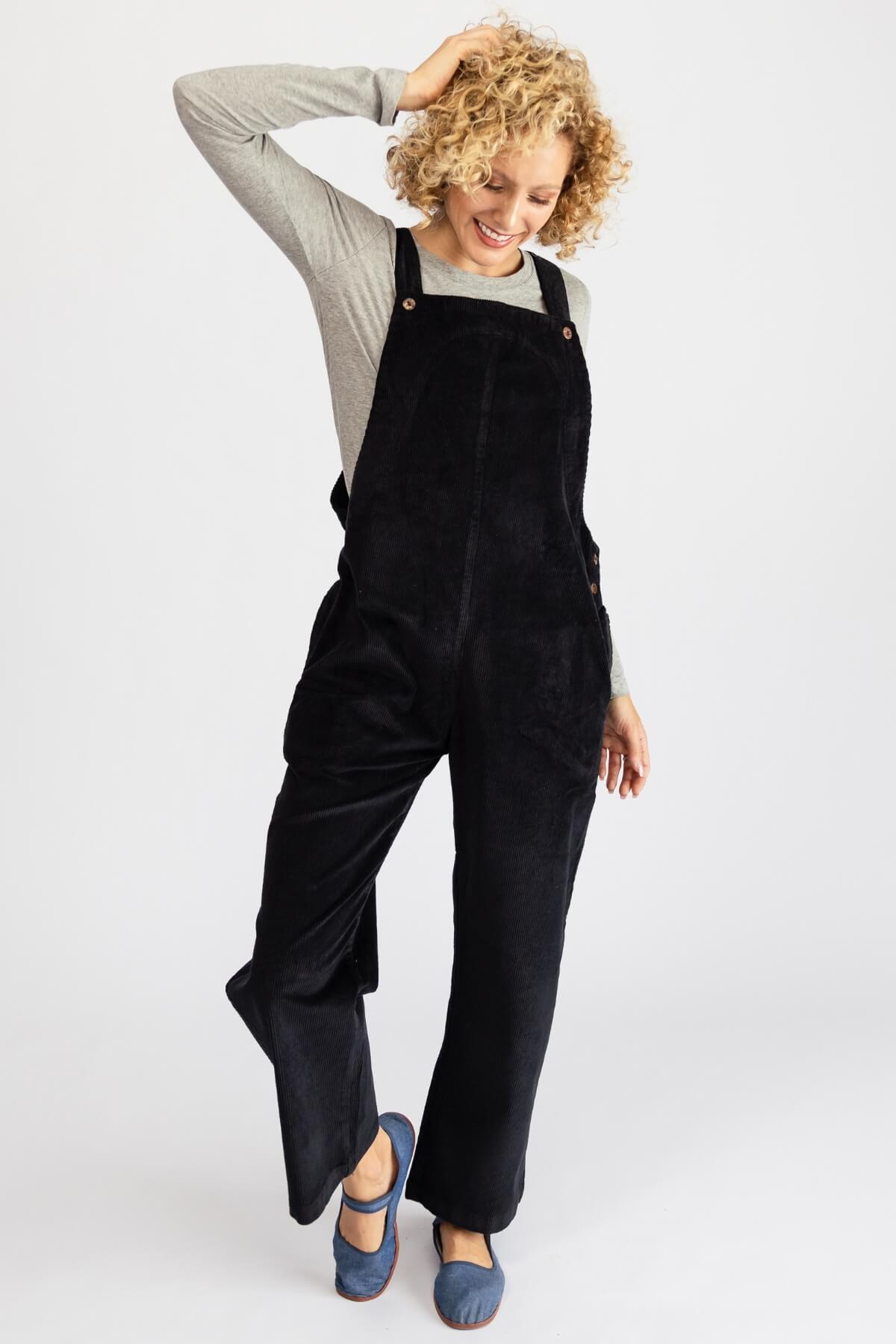 Surya Ethical Corduroy Overalls - Black
