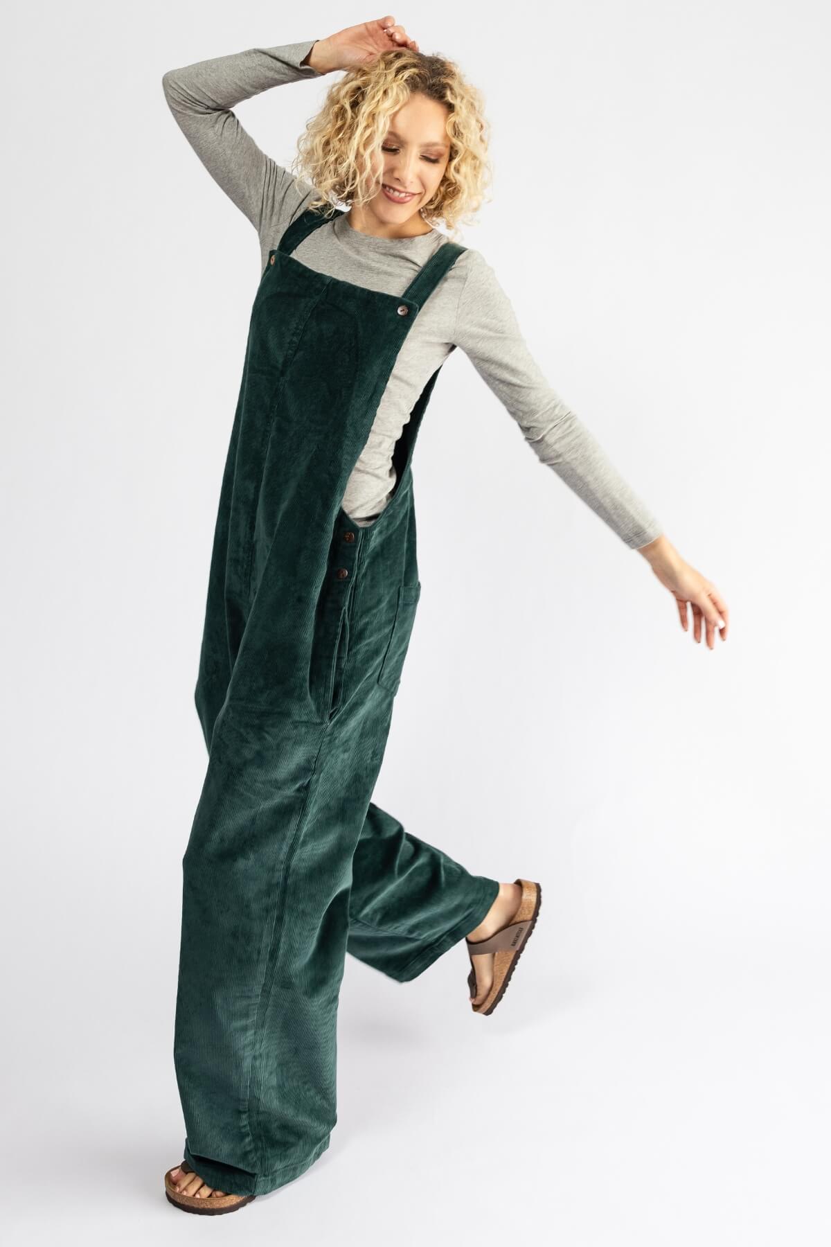 Surya Ethical Cotton Corduroy Overalls - generous sizing