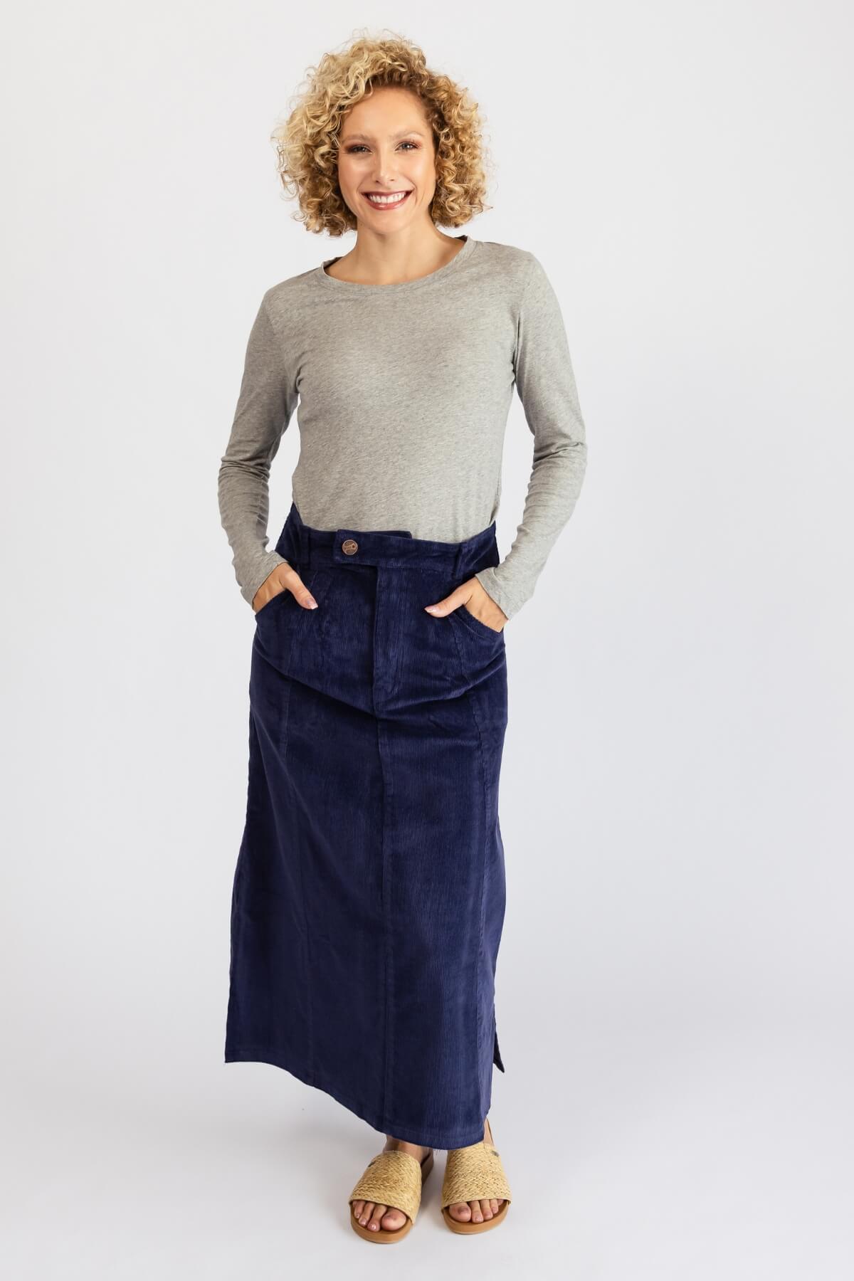 Surya Ethical Corduroy Maxi Skirt made in Nepal