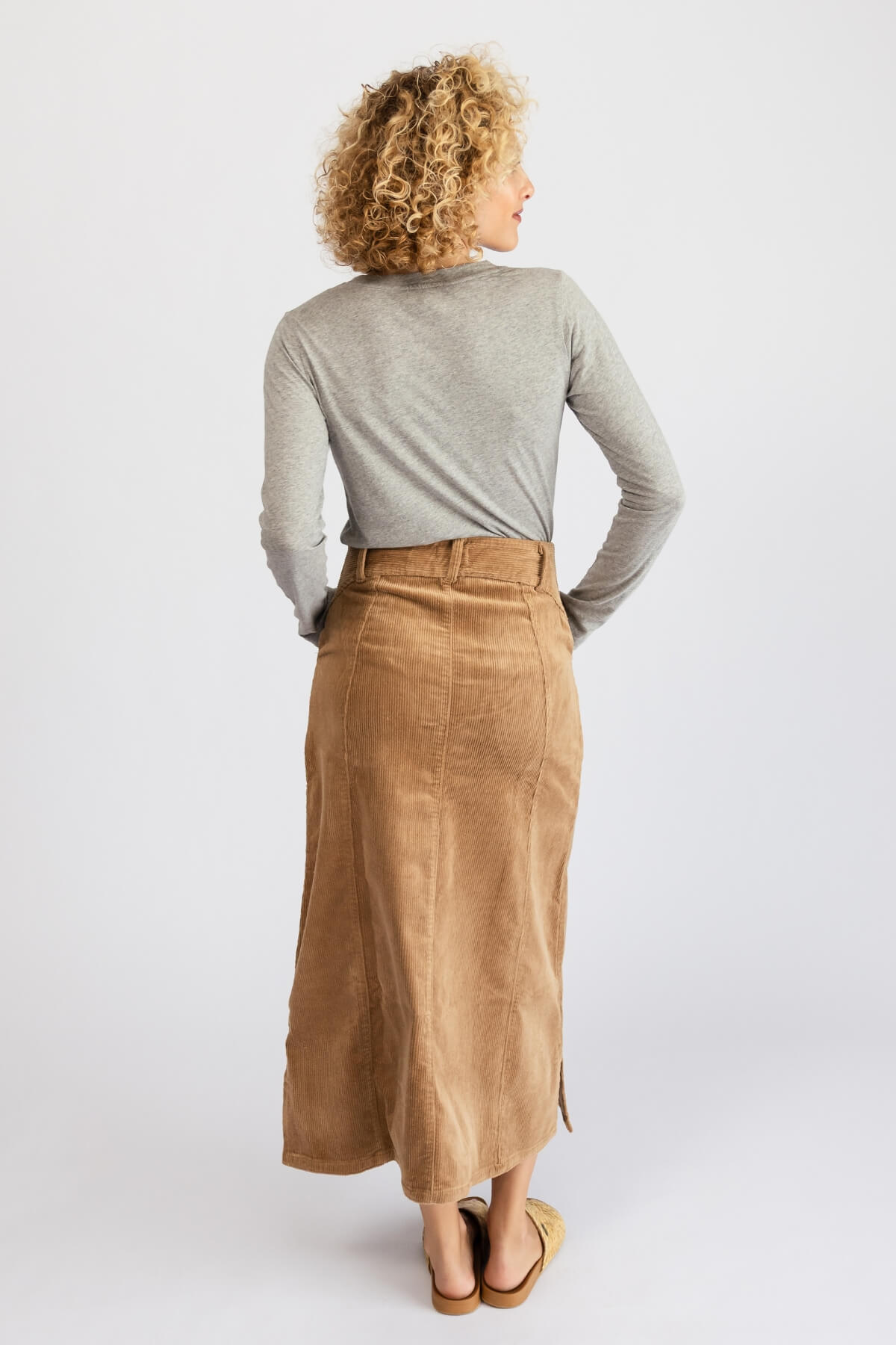 Surya Cotton Corduroy Maxi Skirt - rear view