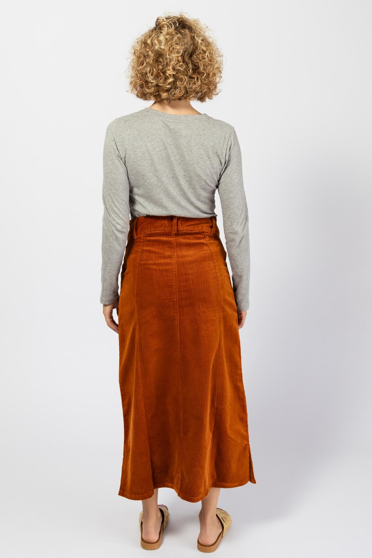 Surya Cotton Corduroy Maxi Skirt - rear view