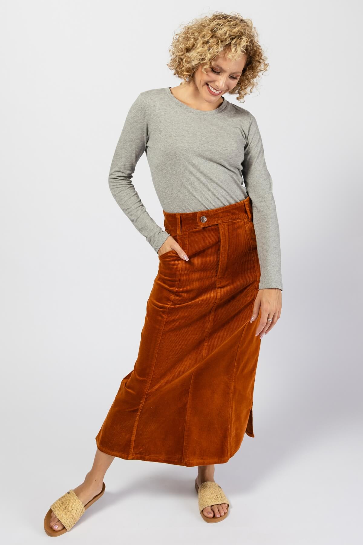 Surya Cotton Corduroy Maxi Skirt - ethically made in Nepal