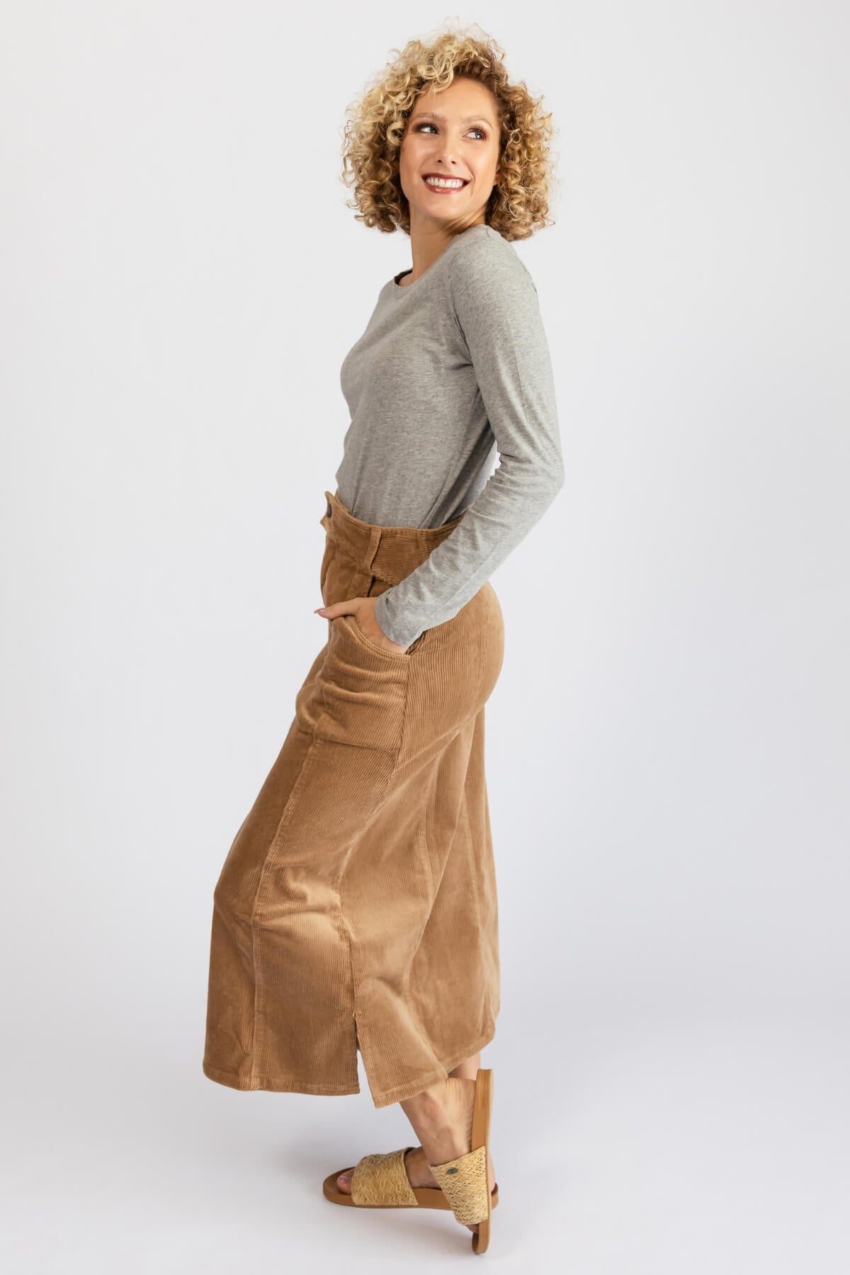 Surya Cotton Corduroy Maxi Skirt - left side view