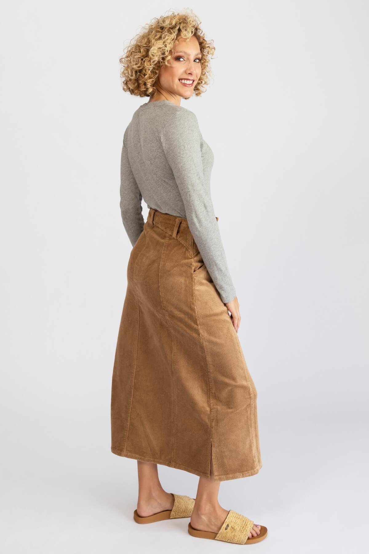 Surya Cotton Corduroy Maxi Skirt - right side view