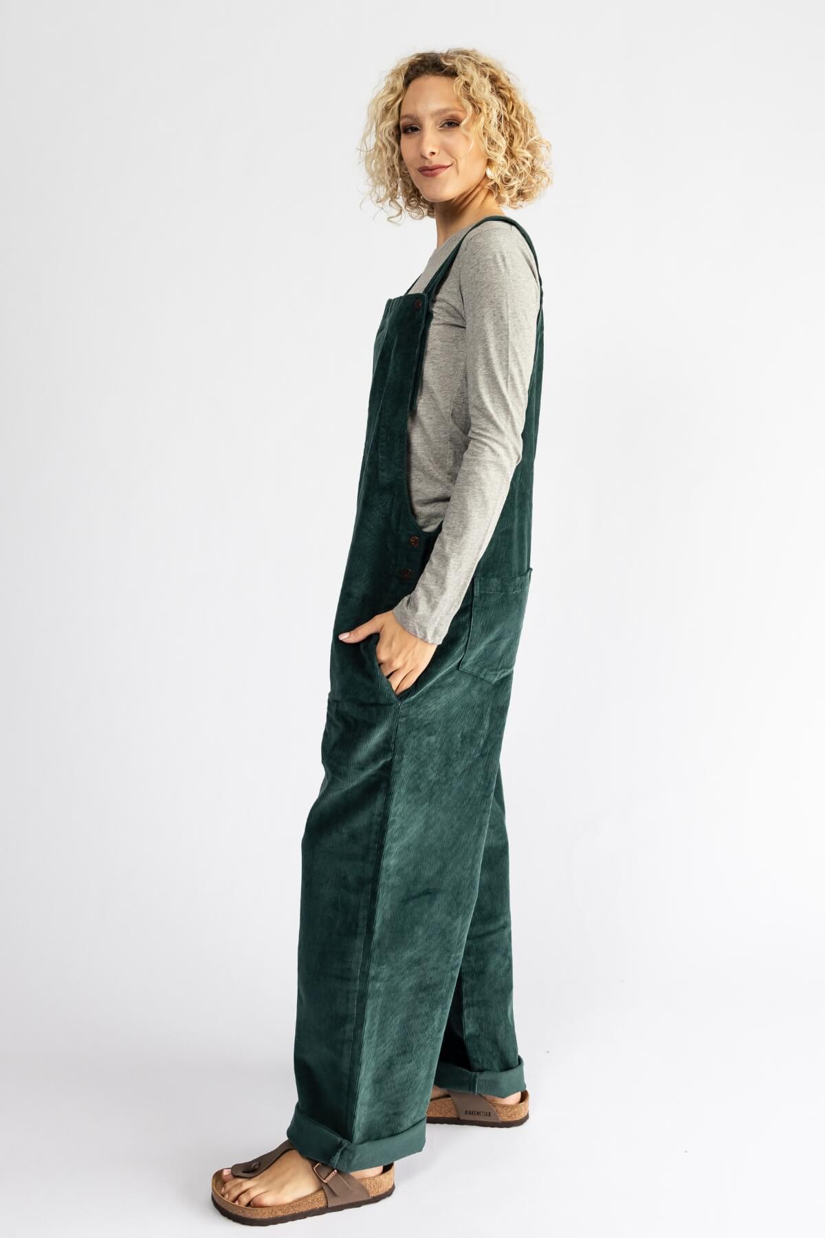 Surya Ethical Cotton Corduroy Overalls - left side view