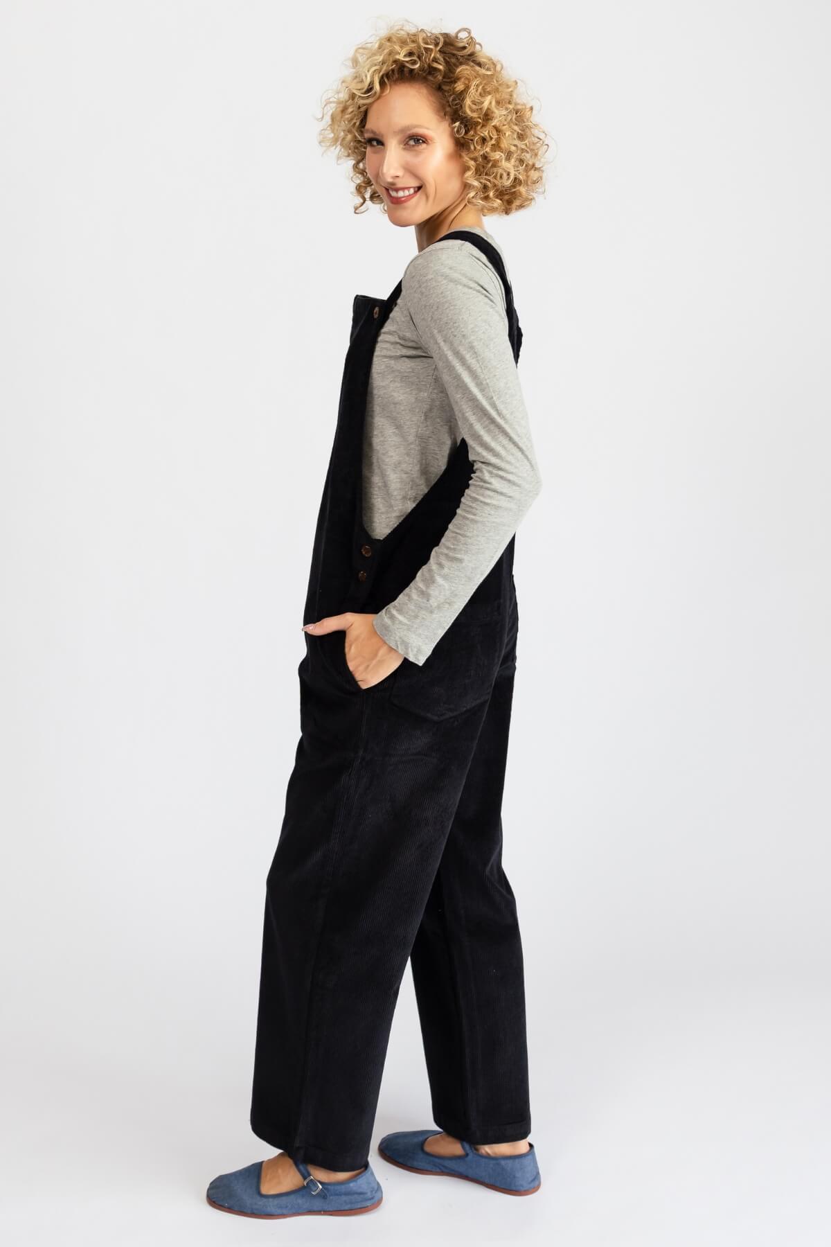 Surya Ethical Corduroy Overalls - left side view