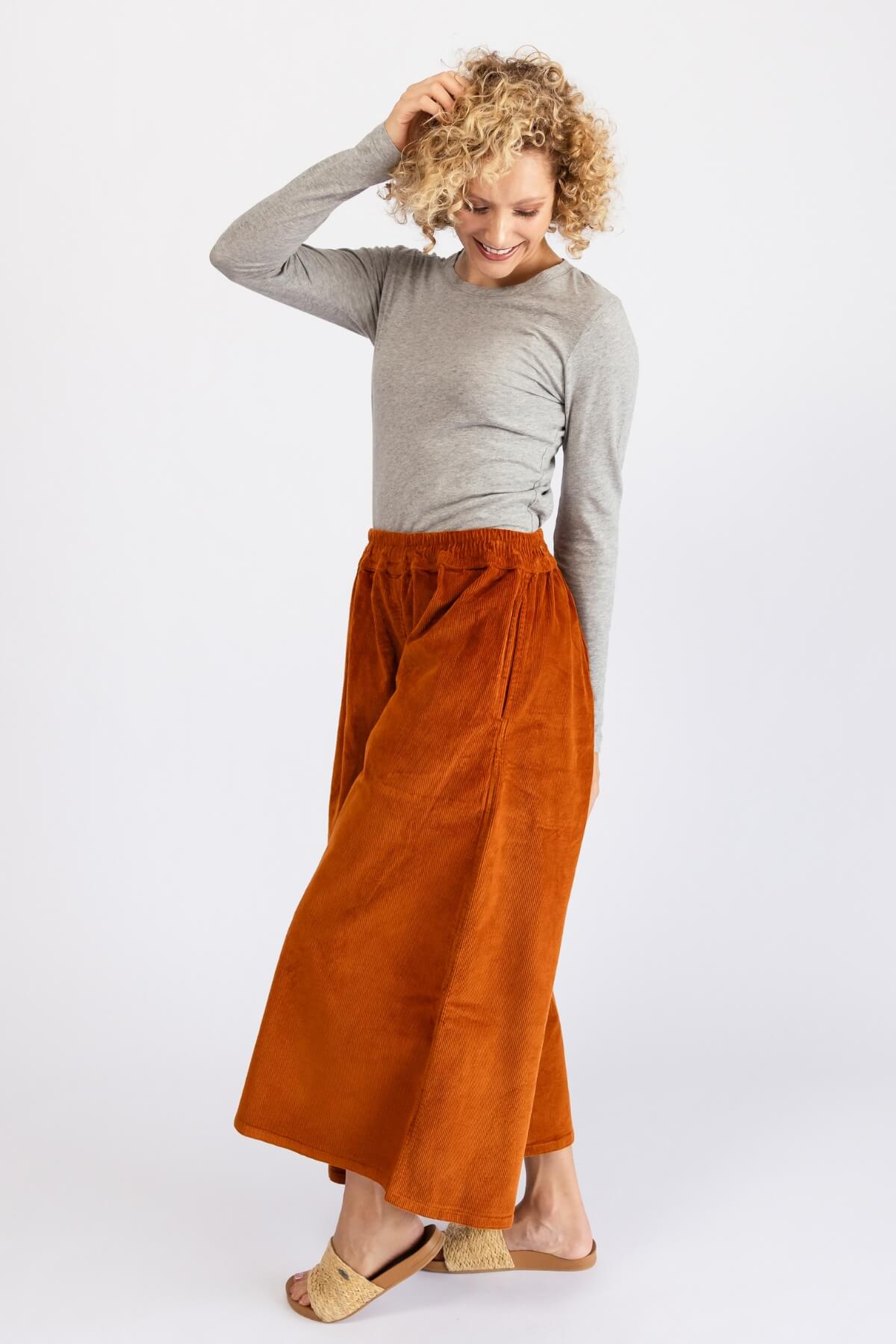 Surya Corduroy Pants - wide leg style pants