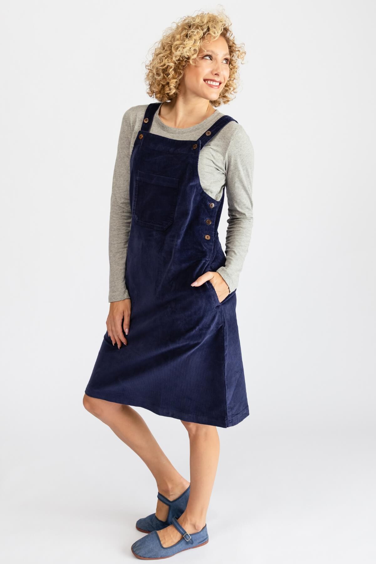 Surya Cotton Corduroy Pinafore - dark blue