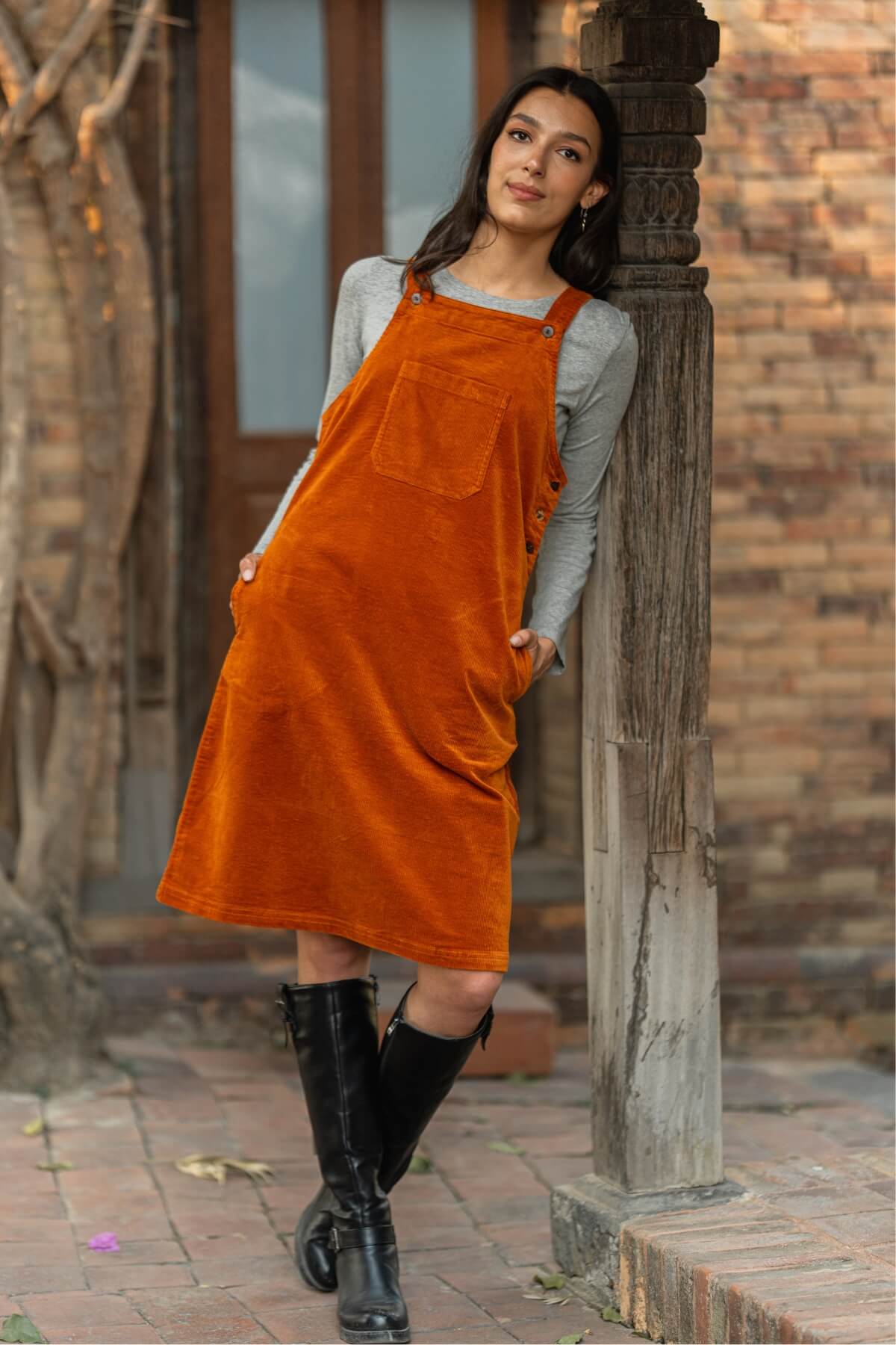 Surya Ethical Cotton Corduroy Pinafore - made in Nepal