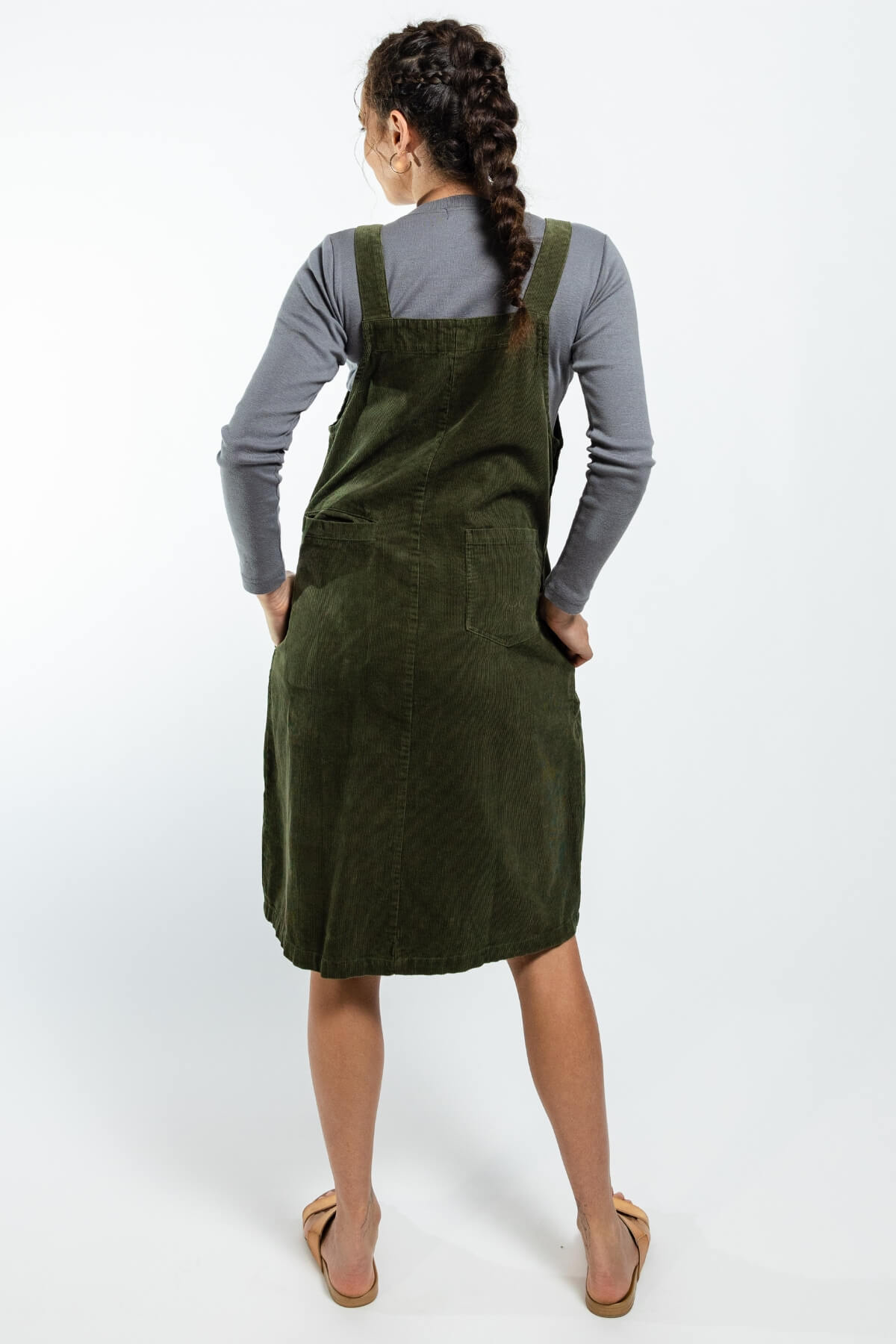 Surya Cotton Corduroy Pinafore Dress - rear view