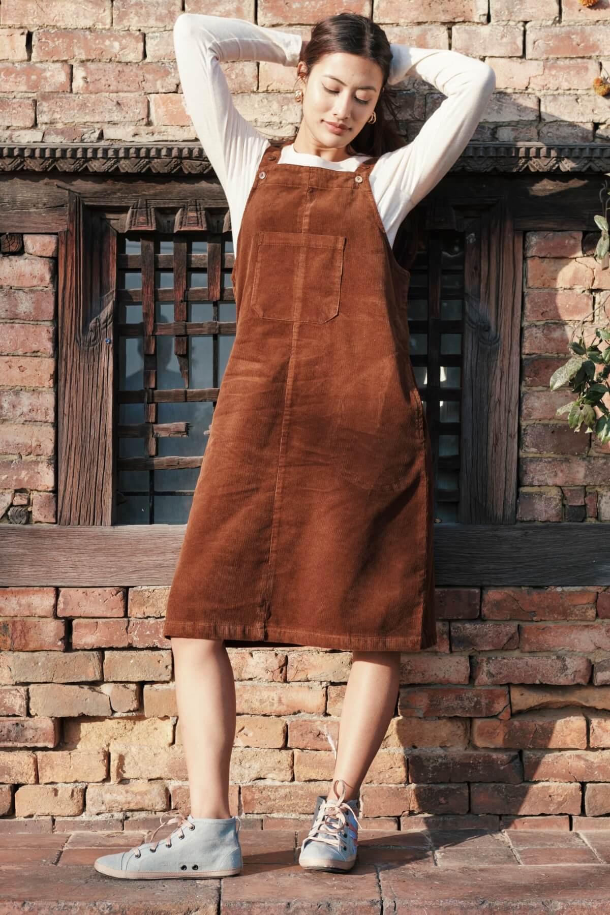 Surya Cotton Corduroy Pinafore - adjustable length