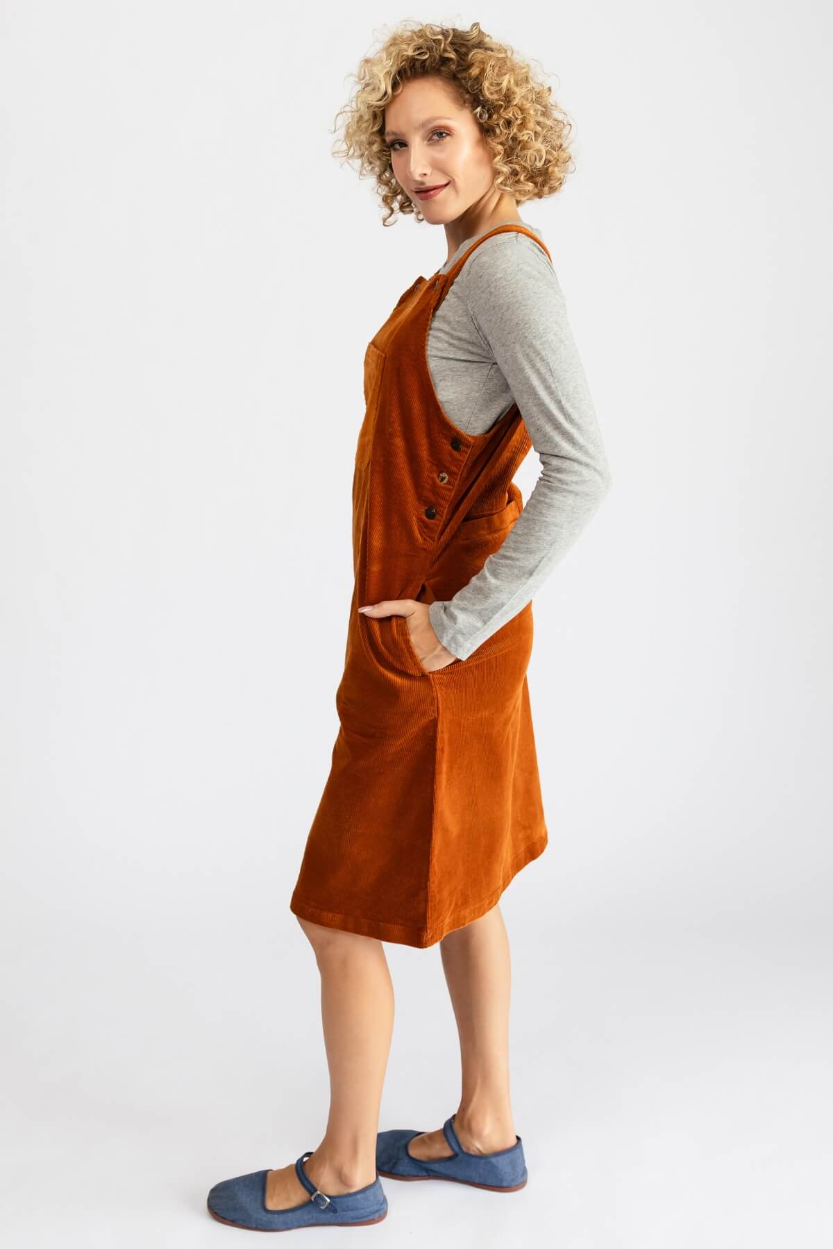 Surya Cotton Corduroy Pinafore - left side view