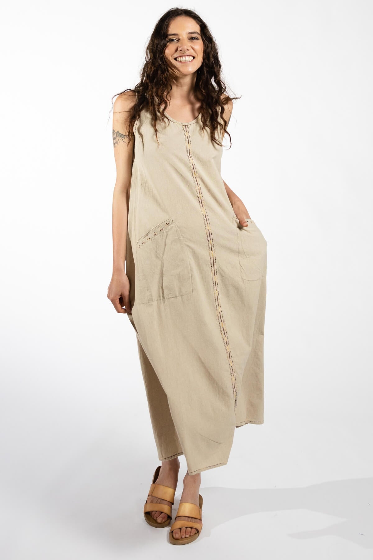 Surya Embroidered Cotton 'Calliope' Dress - Ethically made in Nepal