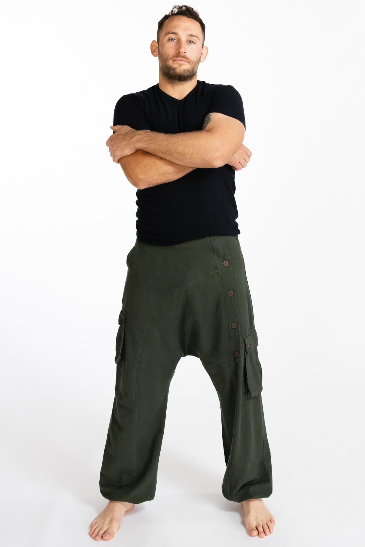 Surya Cotton Drop Crotch Trousers for Men - loads of pockets