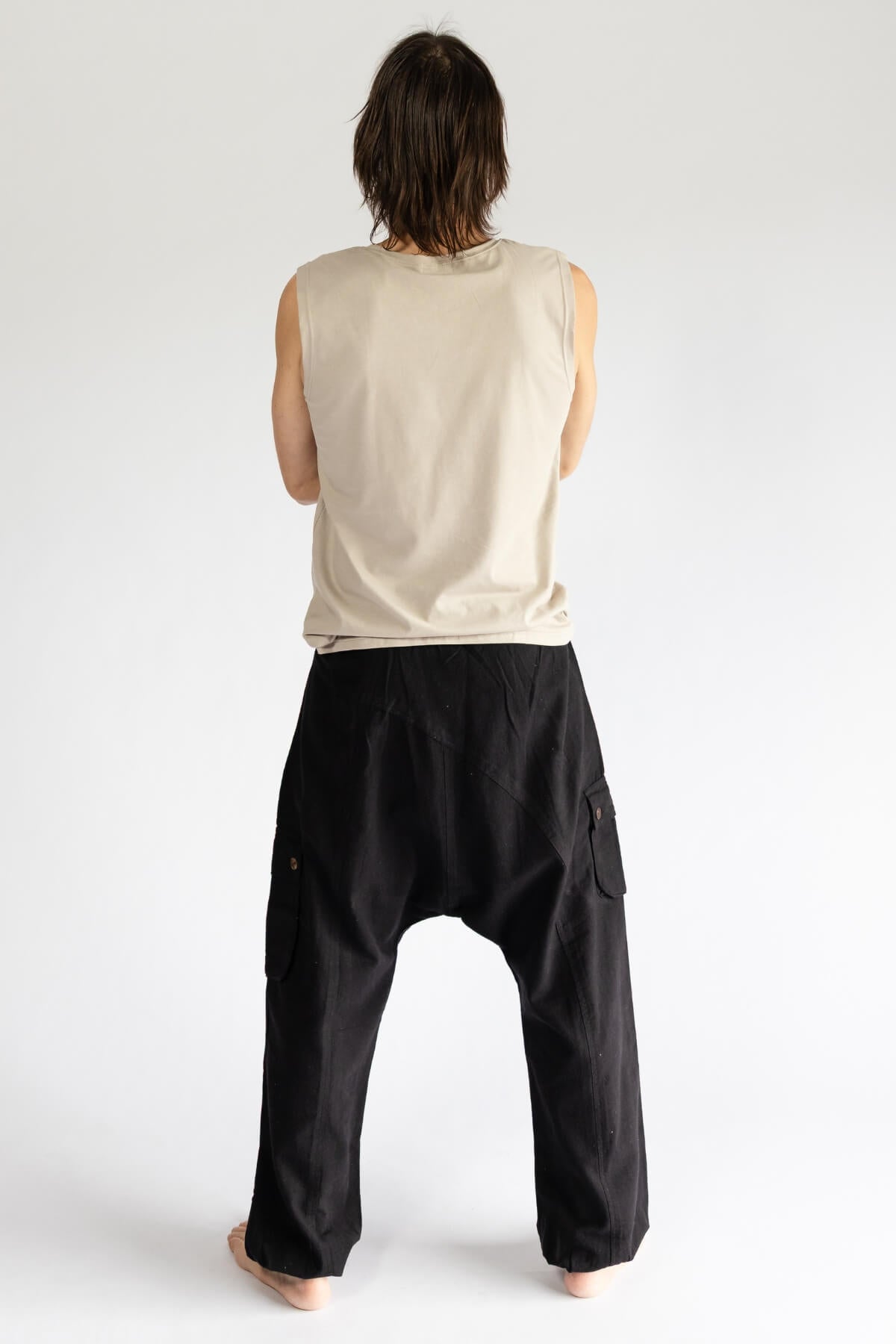 Surya Ethical Cotton Drop Crotch Pants for Men - rear view