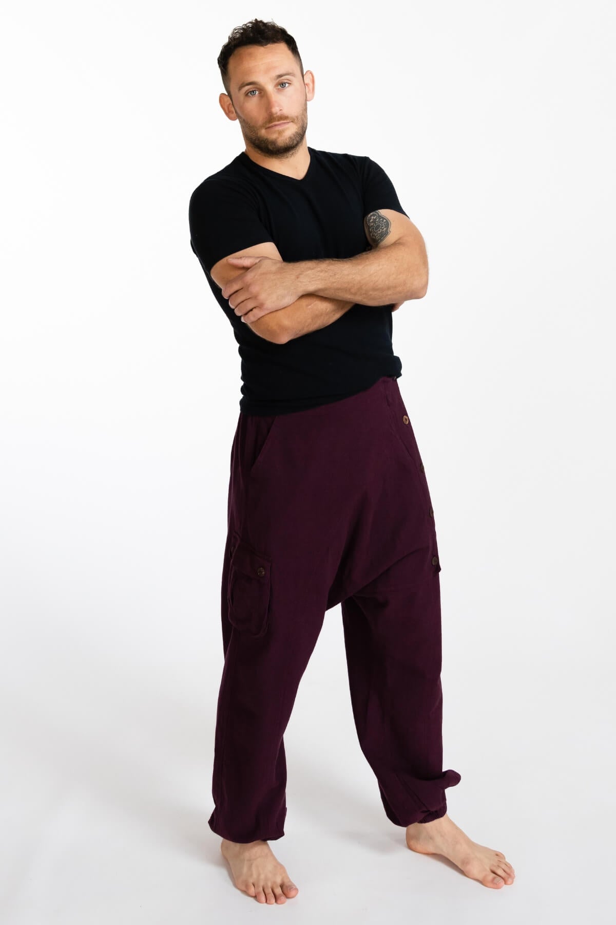 Surya Cotton Drop Crotch Trousers for Men - ethically made in Nepal