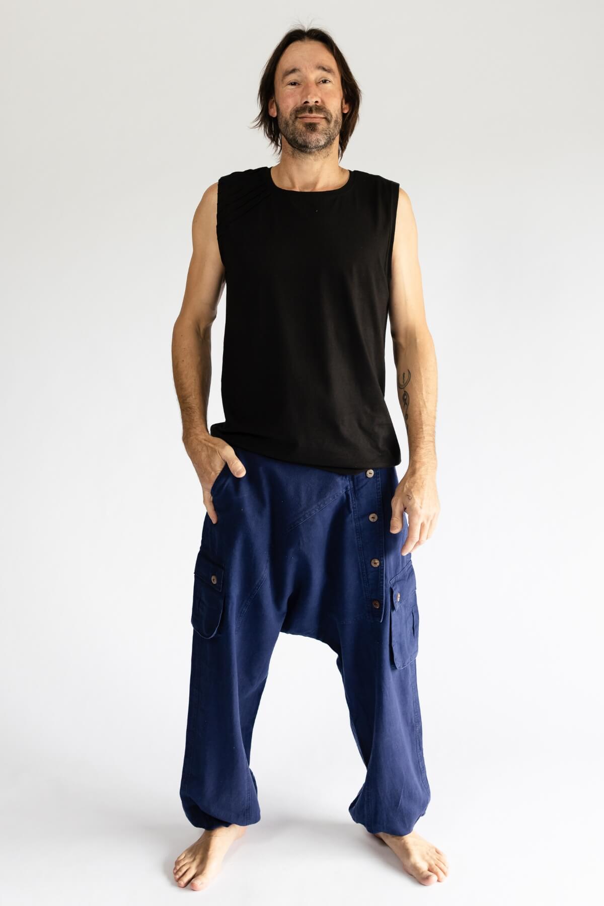 Surya Cotton Drop Crotch Pants for Men - with loads of pockets