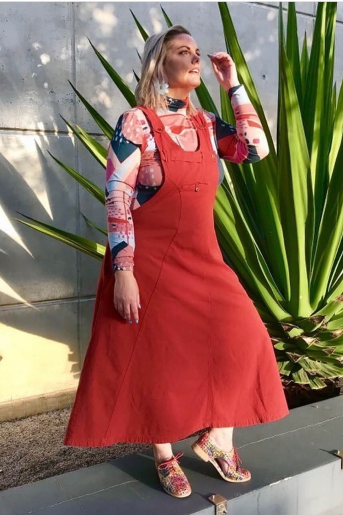 Surya Ethical Cotton Dungaree Dress - generous sizing