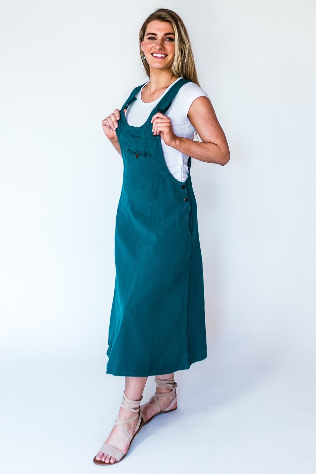 Surya Cotton Dungaree Dress - adjustable length straps