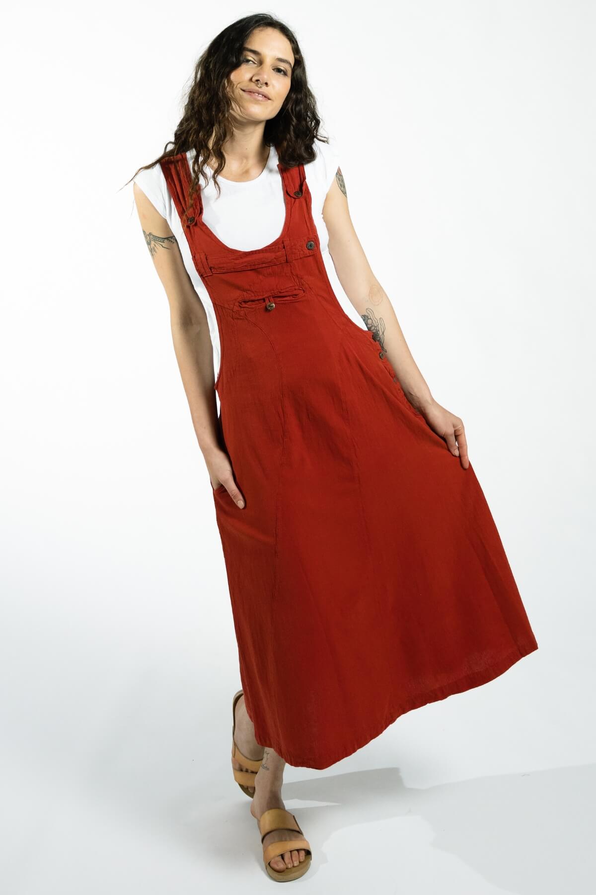 Surya Ethical Cotton Dungaree Dress - made in Nepal