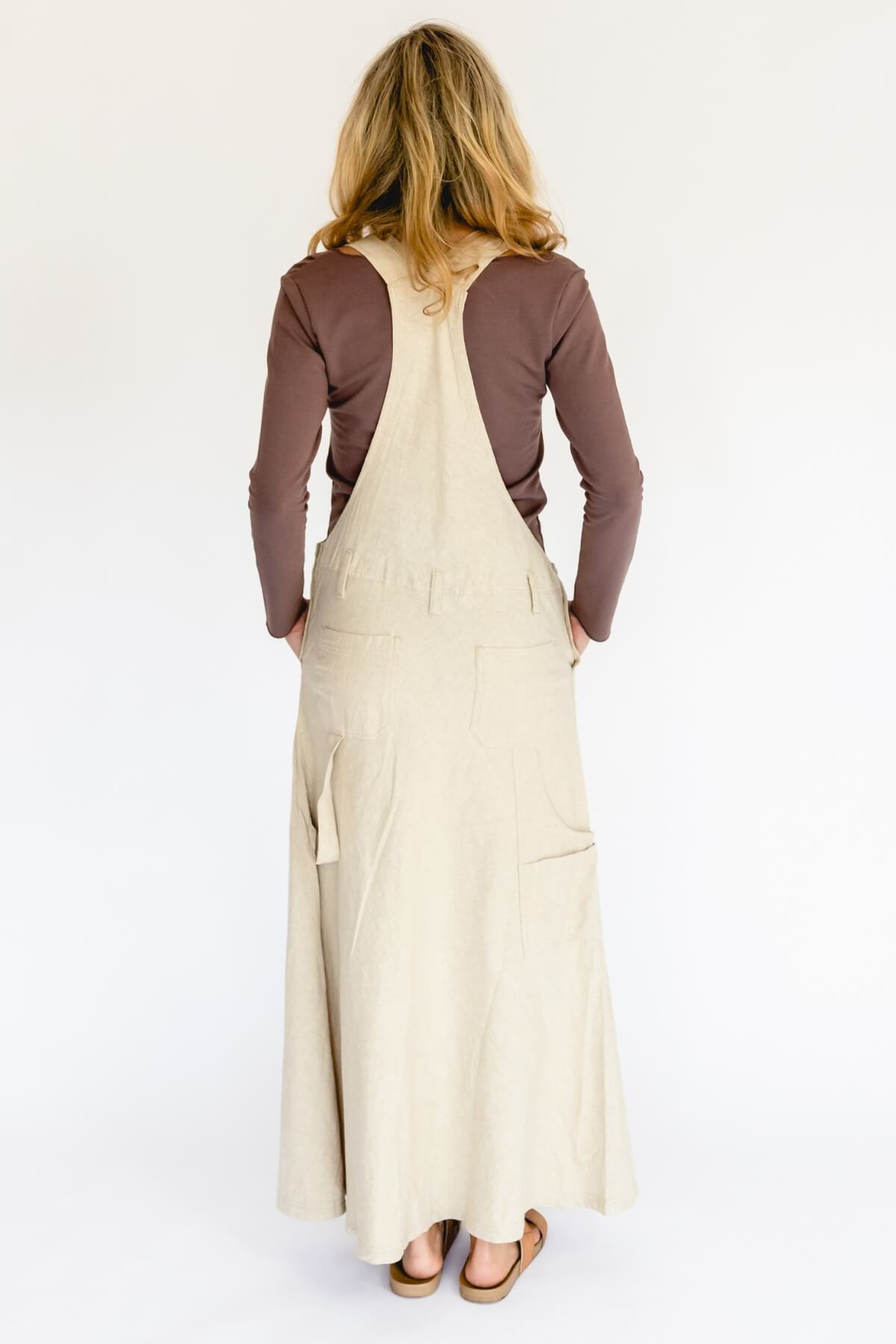 Surya Ethical Cotton Overall Maxi Dress - rear view