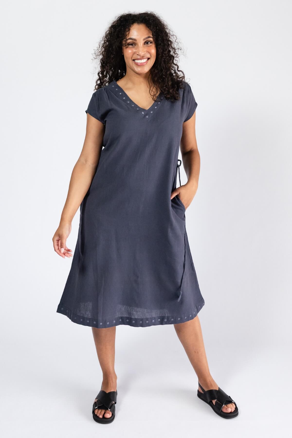 Surya Ethical Everyday Cotton 'Aurora' Dress - Dusty Grey