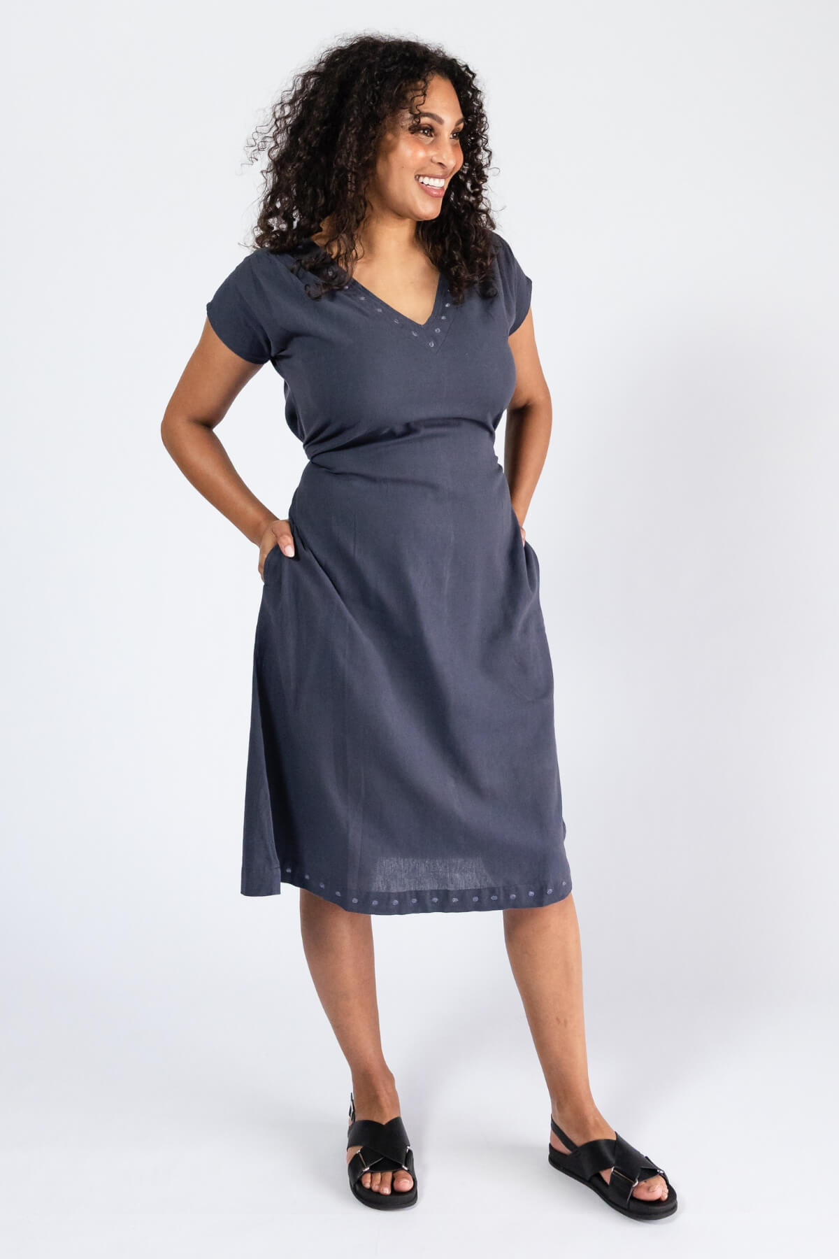 Surya Ethical Everyday Cotton 'Aurora' Dress - right side view