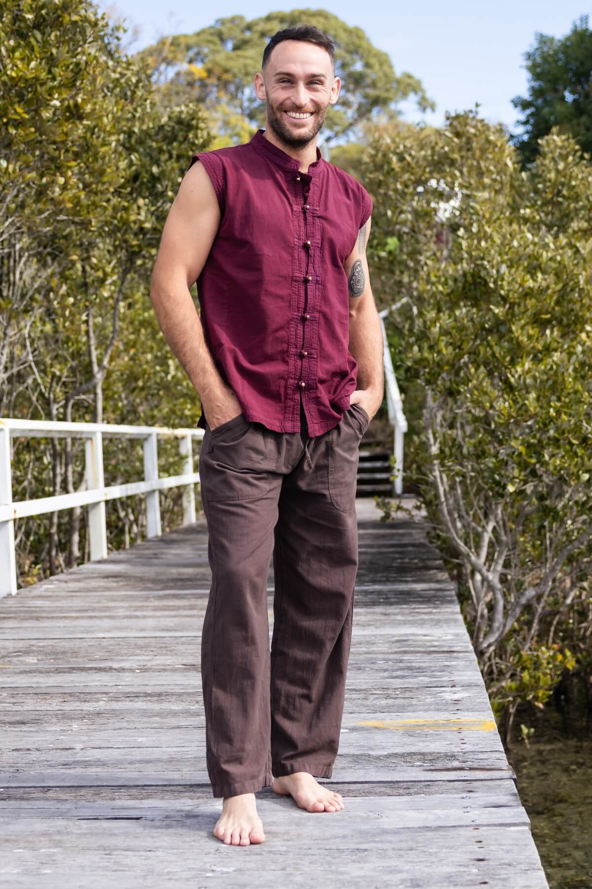 Surya Cotton Everyday Pants for Men - on location in Huskisson