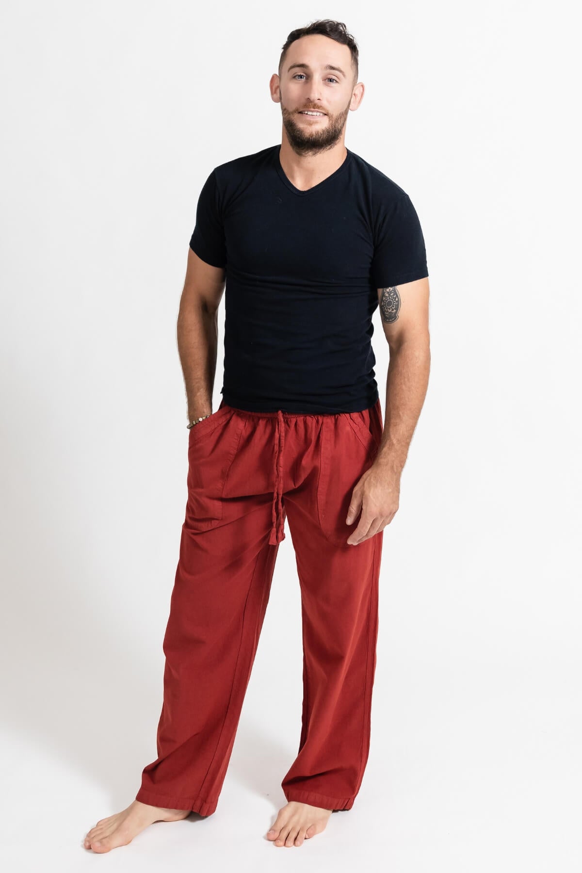 Surya Cotton Everyday Pants for Men - Rust