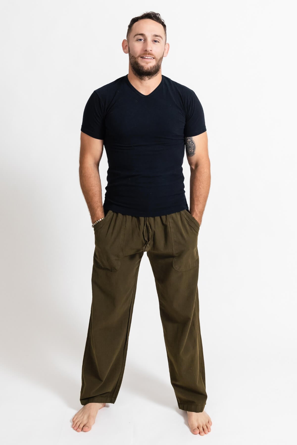 Surya Cotton Everyday Pants for Men from Nepal - Green