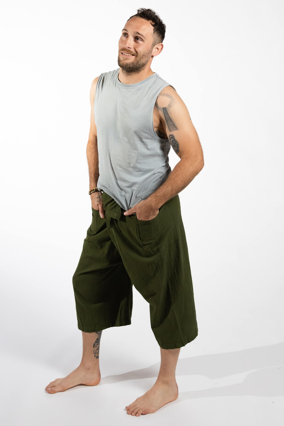 Surya Ethical Cotton Fisherman Shorts for Men - with two hip pockets