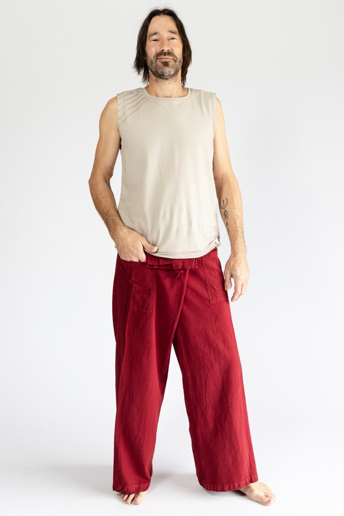 Surya Eco Dyed Cotton Fisherman Pants for Men - with hip pockets