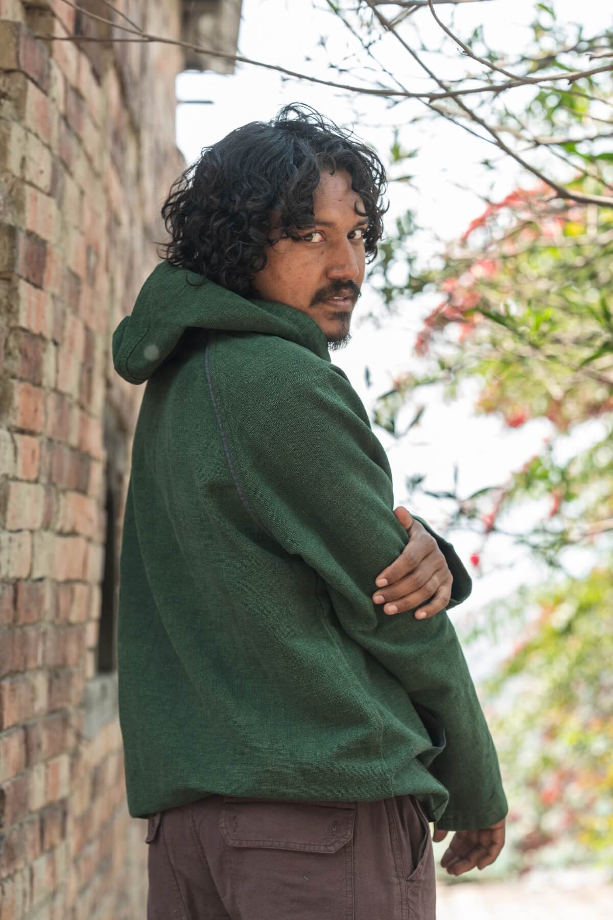 Surya Ethical Thick Cotton Hoodie made in Nepal - rear view