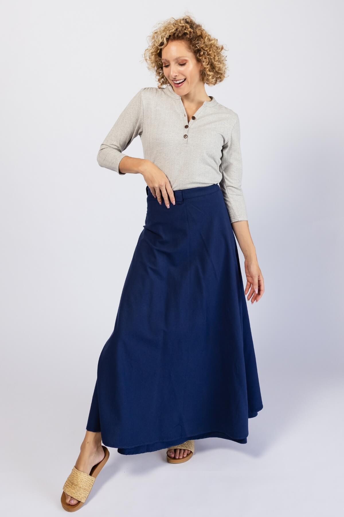 Surya Cotton Maxi Wrap Skirt | generous length