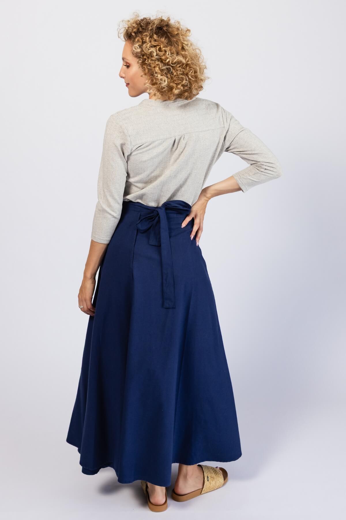Surya Cotton Maxi Wrap Skirt | rear view