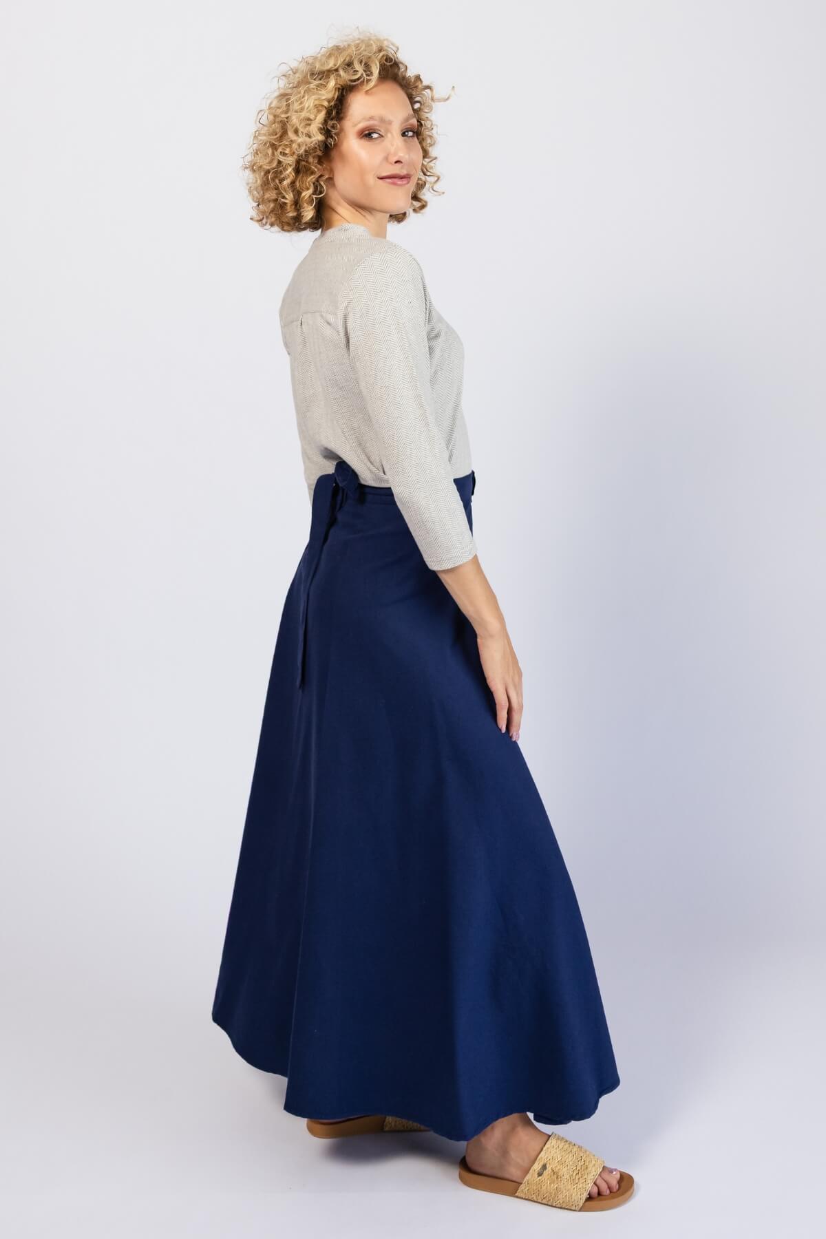 Surya Cotton Maxi Wrap Skirt | right side view